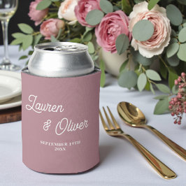 Porta-lata Casamento Moderno Tendência Rosa Empoeirado Roscas