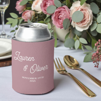 Porta-lata Casamento Moderno Tendência Rosa Empoeirado Roscas