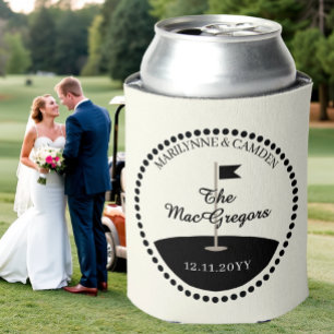 Porta-lata Casamento Monograma Data Golf Themed