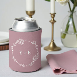 Porta-lata Casamento Monogramado Moderno e Tendência em Rosa