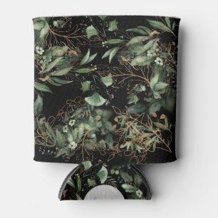 Porta-lata Casamento Negra Onyx - Ouro Eucalyptus Boho Elegan