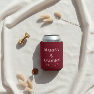 Porta-lata Casamento Personalizado Cor-de-Rosa Script Manuscr