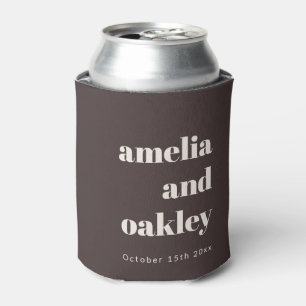 Porta-lata Casamento Personalizado Retro Outono Marrom Minima