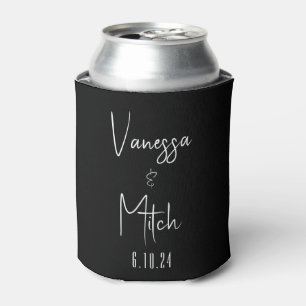 Porta-lata Casamento preto e branco personalizado