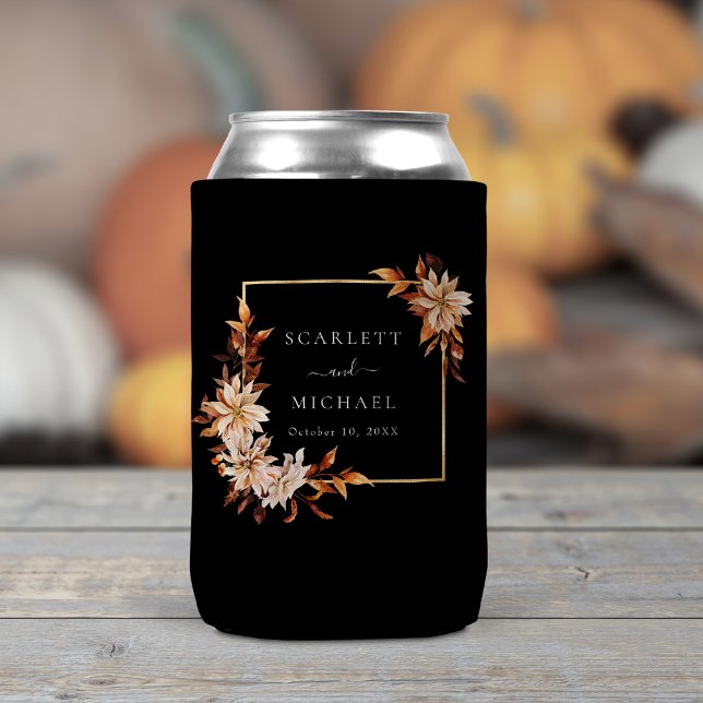 Porta-lata Casamento Preto Elegante (Elegant Black Wedding Can Cooler
)