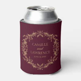 Porta-lata Casamento Quadro Floral Toile Borgonha Champagne