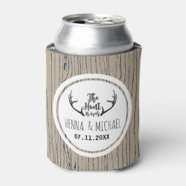 Porta-lata Casamento Rustic Antler Barnwood