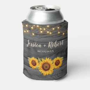 Porta-lata Casamento Rustic Sunflower Barn Fresca Fresco