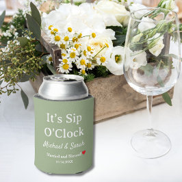 Porta-lata Casamento Rústico Sage Verde É Hora de Beber Perso