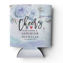 Casamento Saúde ao Amor Flores de Aquarela Penas