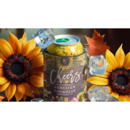 Porta-lata Casamento Saúde ao Amor Maple Pumpkins Sunflower