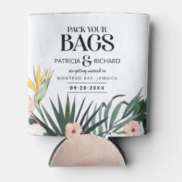 Porta-lata Casamento Tropical De Destino Salvar A Data