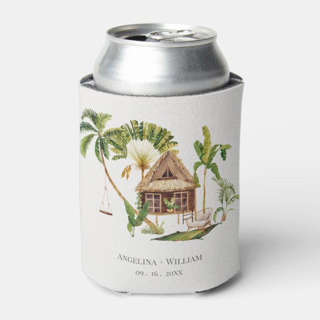 Porta-lata Casamento Tropical de Palmeiras (Can Front)