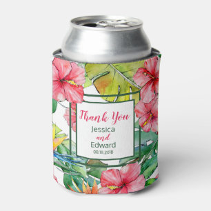 Porta-lata Casamento Tropical Floral Havaiano Luau
