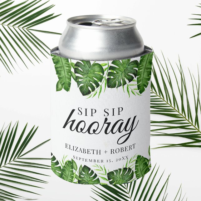Porta-lata Casamento Tropical Sip Sip Hurra (Criador carregado)