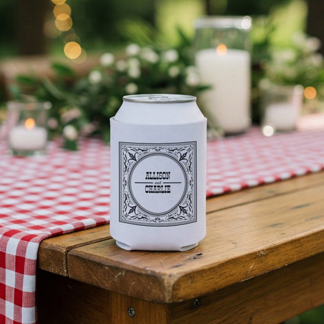 Porta-lata Casamento Vintage Western Cowboy (Criador carregado)