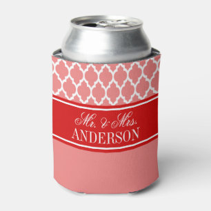 Porta-lata Casamento Wht Moroccan #4 CB Red Name