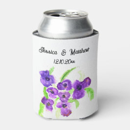 Porta-lata Casamentos Purple Lilac floral Watercolor