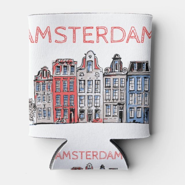 Porta-lata Casas de Reboque na Holanda de Amesterdã (Frente)