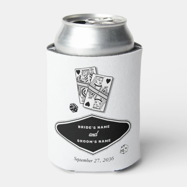 Porta-lata Casino de Destino de Las Vegas White Negro (Can Front)