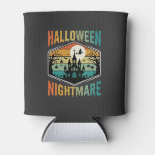 Porta-lata Castelo Assombrado Pesadelo de Halloween Vetor Ret