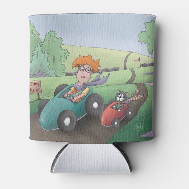 Porta-lata Cat Lady Road Rally pode resfriar (Frente)