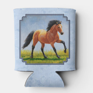 Porta-lata Cavalo de Pele Escória Azul Claro