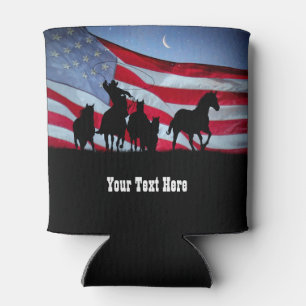 Porta-lata Cavalos-corta-cowboy ocidentais do País