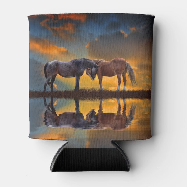 Porta-lata Cavalos do Sudoeste em Água do Pôr do Sol (Frente)