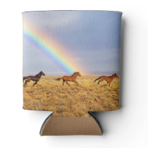 Cavalos Selvagens Correndo Com Arco-Íris