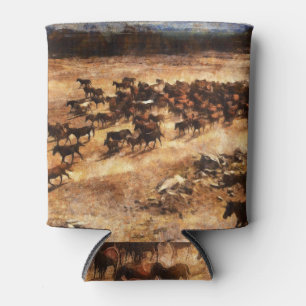 Porta-lata Cavalos Selvagens: Majestade Animal Artística.