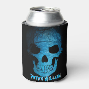 Porta-lata Caveira Azul Noturna do Halloween Pessoal