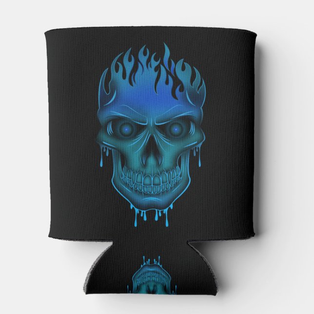 Porta-lata Caveira da Chama - Azul (Traseira)