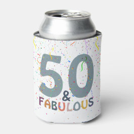 Porta-lata Celebração de aniversário de Confetti Azul 50 e Fa