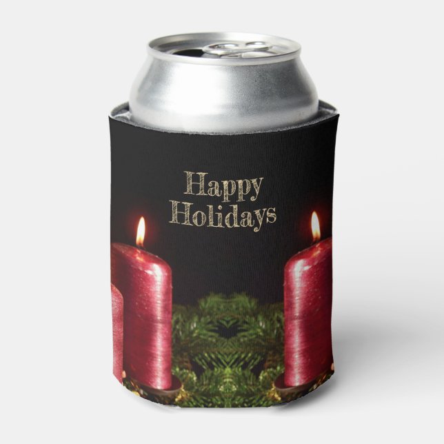Porta-lata Celebração de Natal Velas Vermelhas Férias de Inve (Can Front)