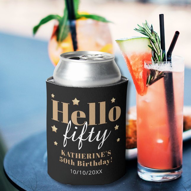 Porta-lata Celebração do 50º Aniversário Preta e Dourada (Criador carregado)