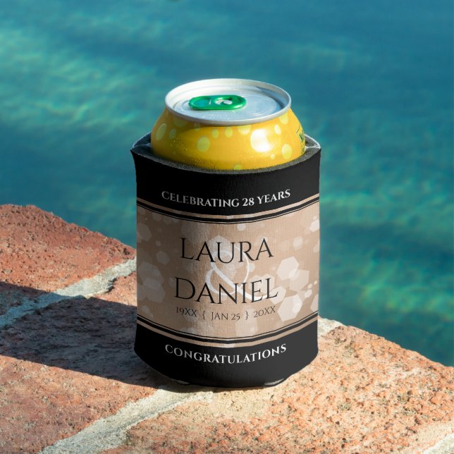 Porta-lata Celebração do Aniversário do Casamento Linen 28 (Piscina in situ)