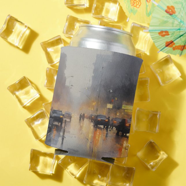 Porta-lata Cena de Chuva da Noite Urbana (Verão in situ)