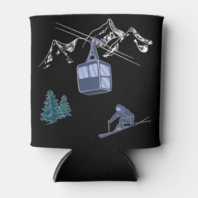 Porta-lata Cena de Esqui Esportes de Inverno (Frente)