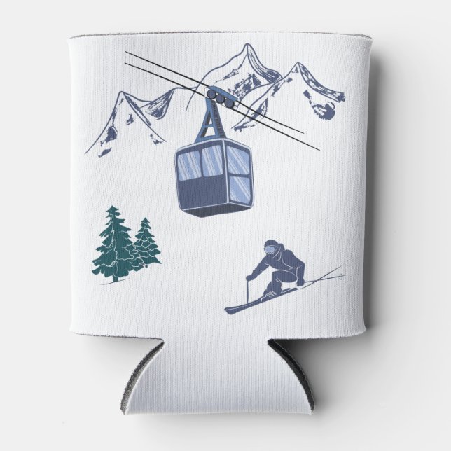 Porta-lata Cena de Esqui Esportes de Inverno (Frente)