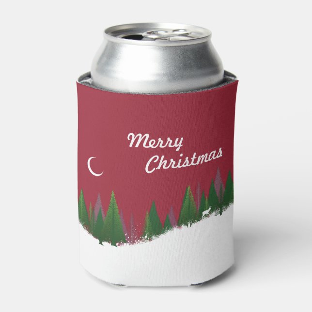 Porta-lata Cena de Florestas de Natal Personalizada (Can Front)