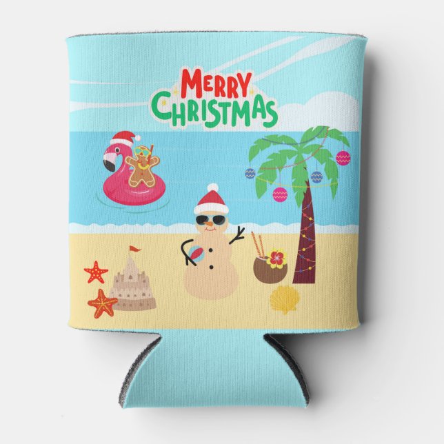 Porta-lata Cena de Natal na Praia (Frente)