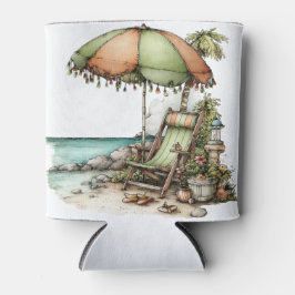 PORTA-LATA CENA DE PRAIA DE VERÃO FOFA E EXCÊNTRICA