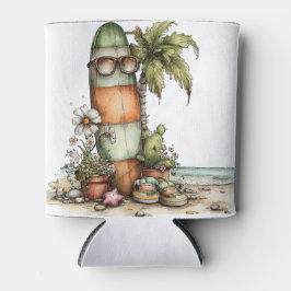 PORTA-LATA CENA DE PRAIA TROPICAL DE VERÃO ENGRAÇADA E EXCÊNT