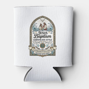 Porta-lata Certificado de Batismo de Jesus Estilo Certificado