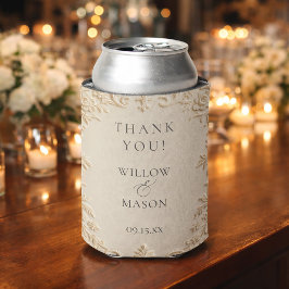 Porta-lata Cerveja Clássica Elegante Barroca de Casamento
