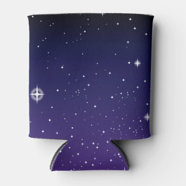 Porta-lata Céu Noturno Estrelado Roxo Escuro (Frente)