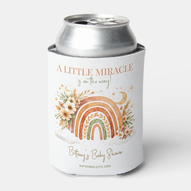 Porta-lata Chá de Bebê Boho Arco-Íris Neutro (Can Front)