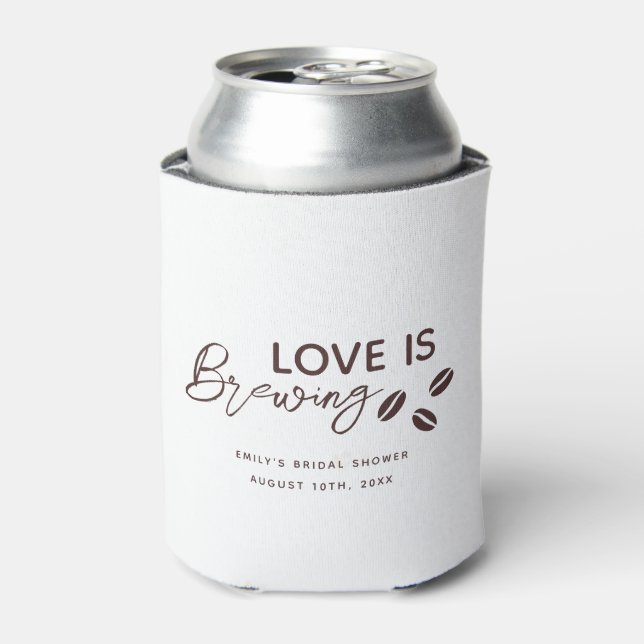 Porta-lata Chá de Bebê com Tema de Café Love is Brewing (Can Front)