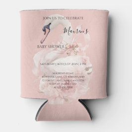 Porta-lata Chá de Bebê Menina com Laço Rosa